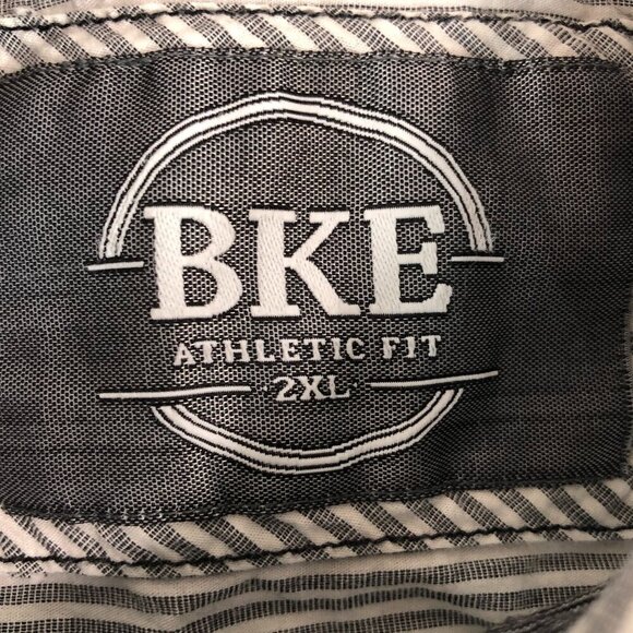BKE Gray And White Striped Button Up Shirt Size 2XL - Picture 4 of 5